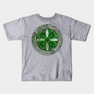 Green Celtic Shield Knot Kids T-Shirt